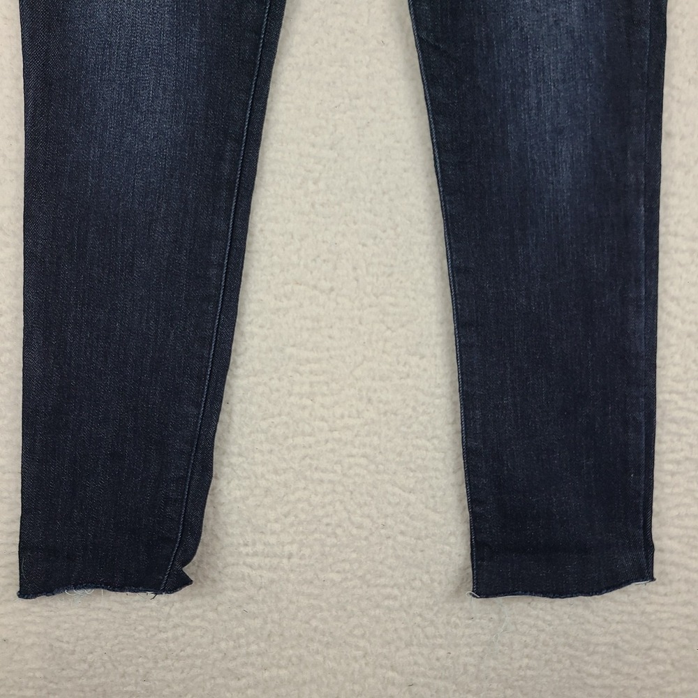 Democracy Jeans Womens 2 Blue Ab Solution Skinny Distress Dark Wash Denim‎ - Picture 2 of 13